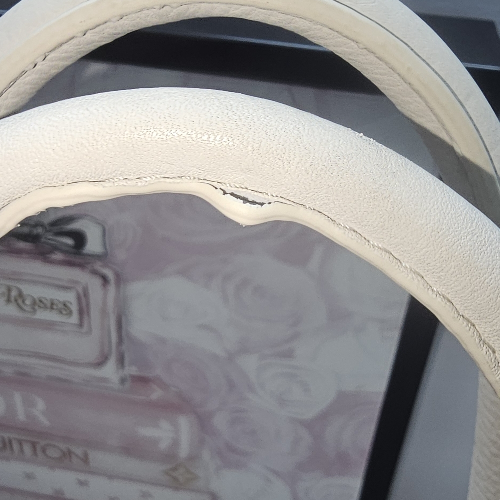Genuine Creamy White Leather Satchel Handbag Shoulder Bag New with Tags - Picture 4 of 5